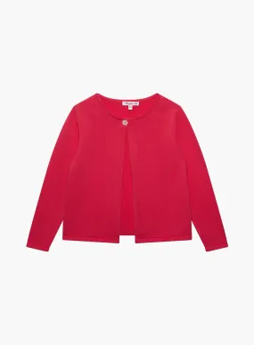 Flower Button Cardigan in Watermelon