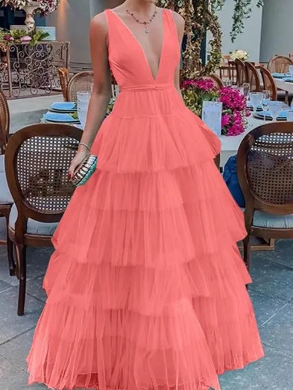 Fluffy Prom Dresses 2020, A-line Prom Dresses, Popular Long Prom Dresses