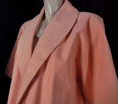 *FROM MY OWN PERSONAL COLLECTION - VINTAGE DESIGNER VERA MAXWELL PEACH ULTRASUEDE CLUTCH COAT - PERFECT FOR SPRING, SUMMER & EARLY FALL
