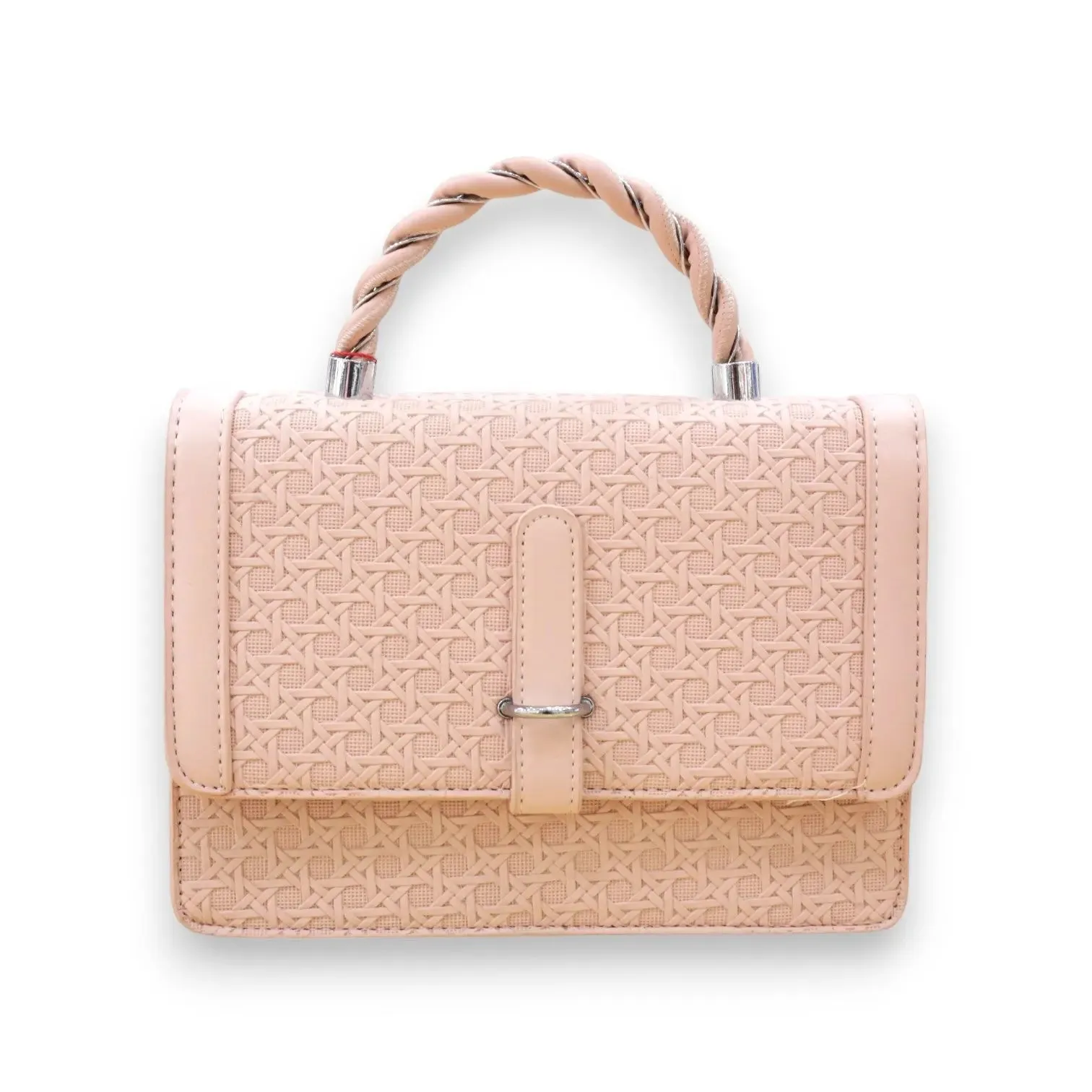 Geometric Shoulder Bag with Rope Handle