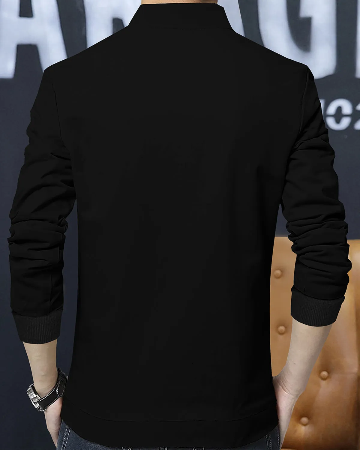 Golden Printed Jacket - Black