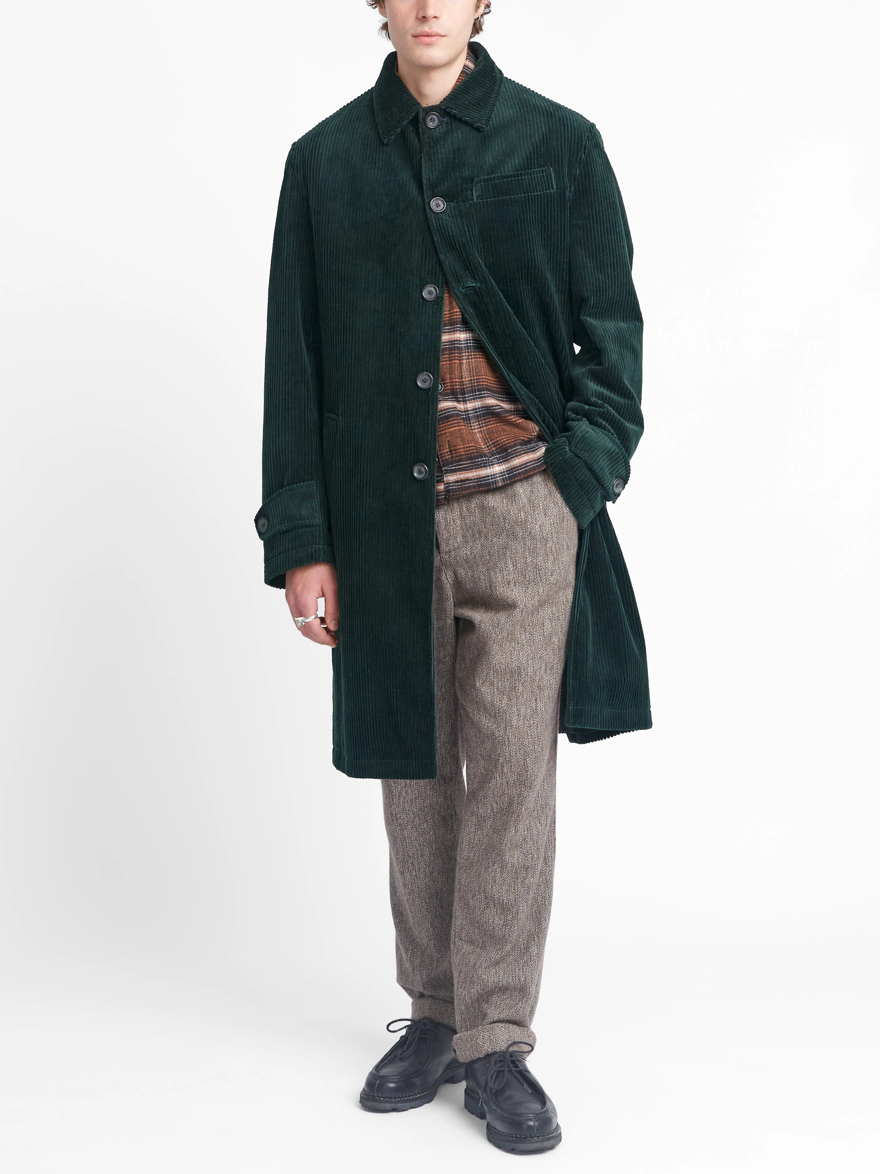 Optimized Product Title: Stylish Green Corduroy Grandpa Coat from Melrose