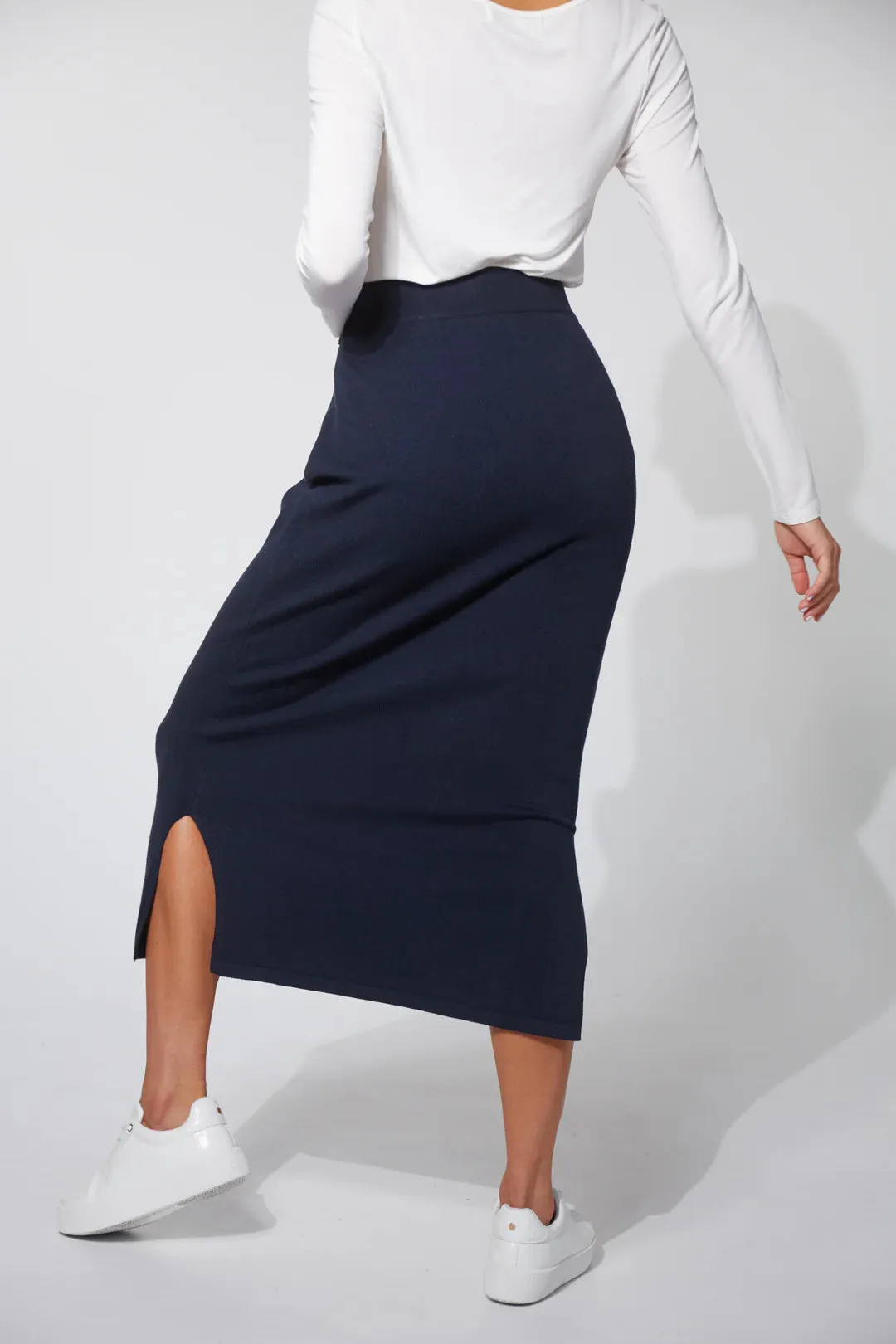 HAVEN Nikolai Knit Skirt MIDNIGHT