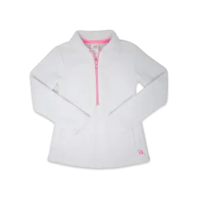 Heather Half-zip | White Fleece