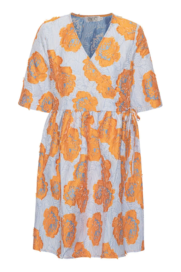 JasminIC Kjole - Orange Blomster