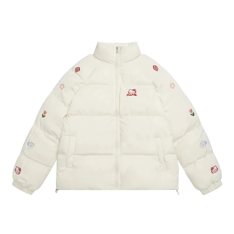 Kawaii Soft Style Pink Hello Kitty Printed Cotton Coat