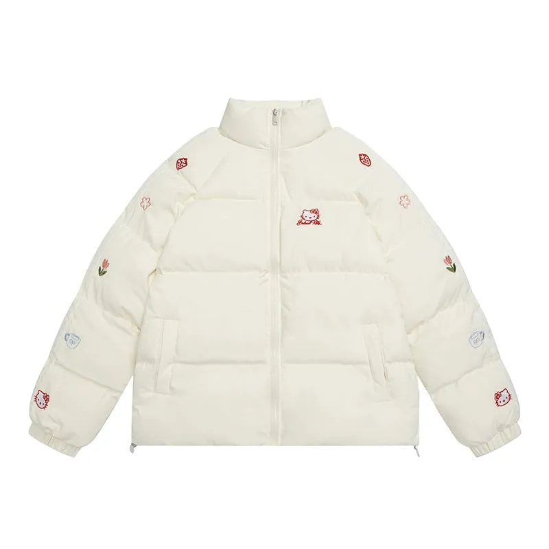 Kawaii Soft Style Pink Hello Kitty Printed Cotton Coat
