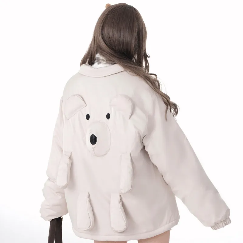 Kawaii Sweet Style Pink Bear Coat
