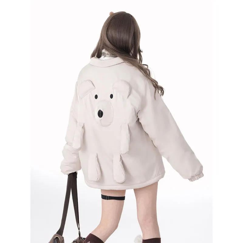 Kawaii Sweet Style Pink Bear Coat