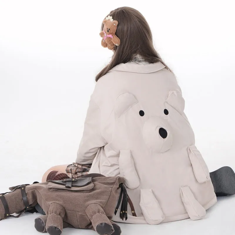 Kawaii Sweet Style Pink Bear Coat