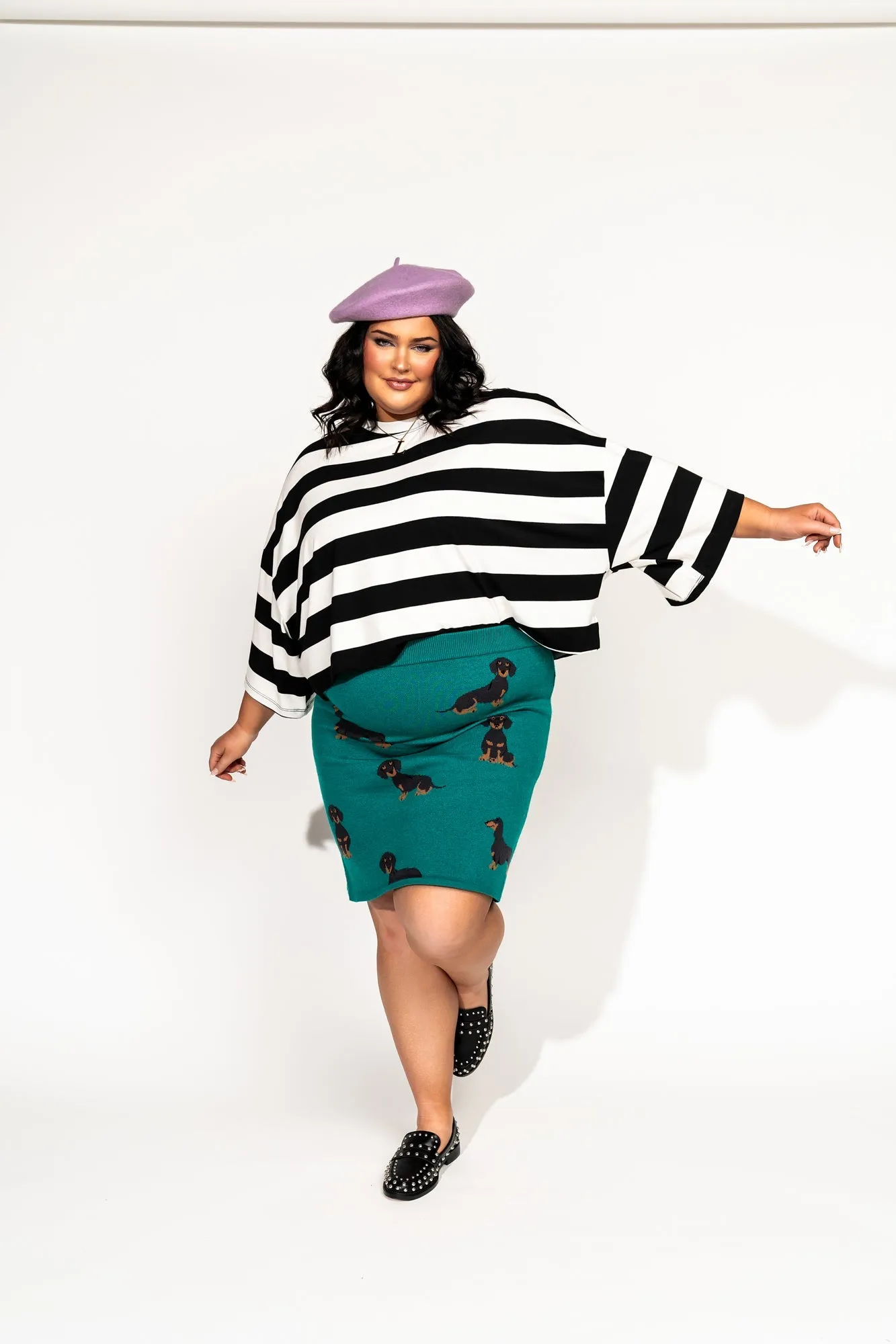 Knit Mini Skirt in Le Hot Dog