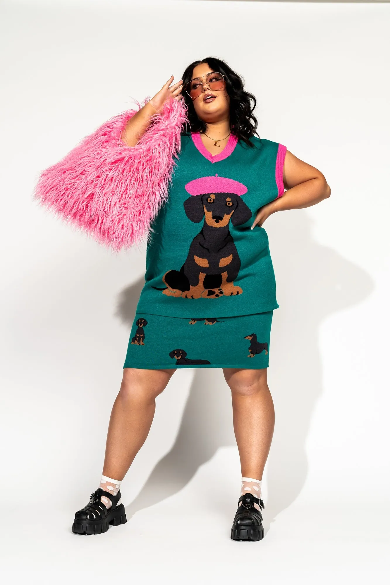 Knit Mini Skirt in Le Hot Dog