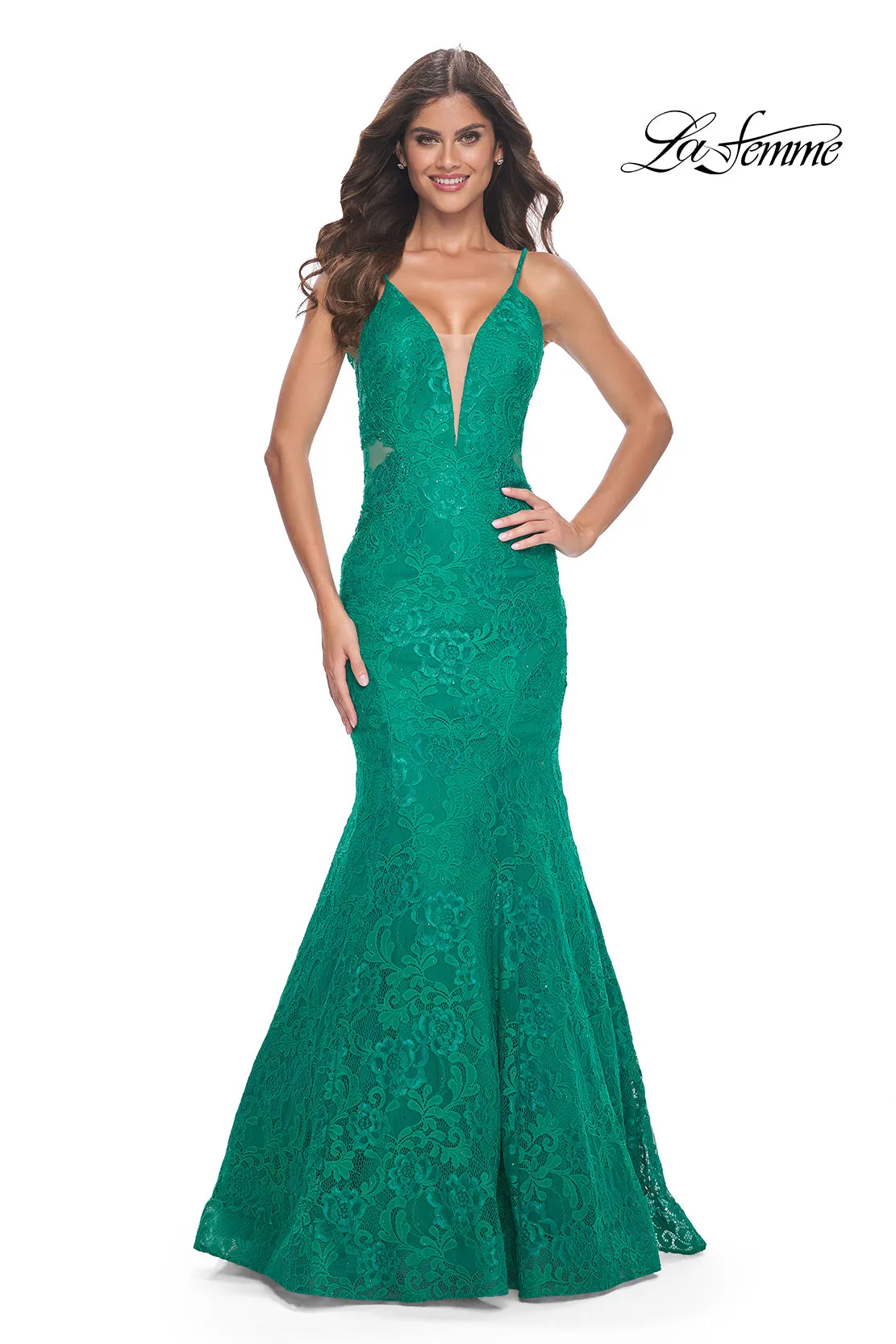 La Femme 32315 Jersey Mermaid Lace Rhinestone