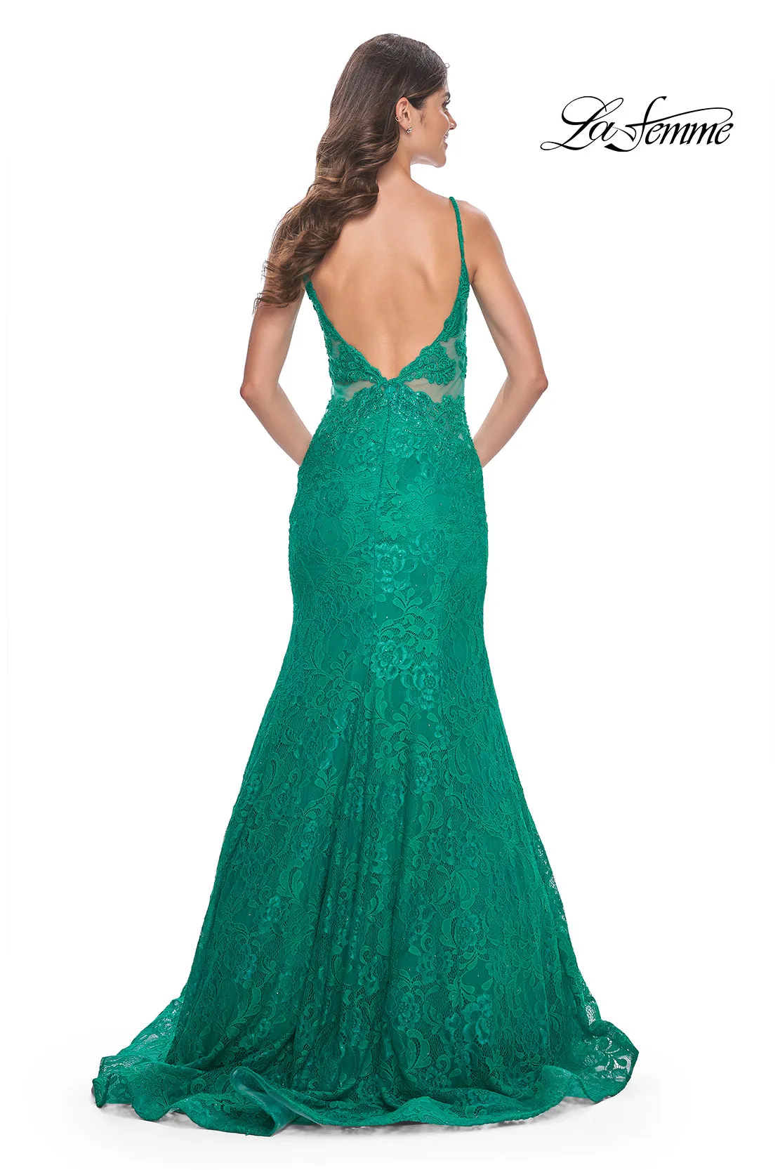 La Femme 32315 Jersey Mermaid Lace Rhinestone