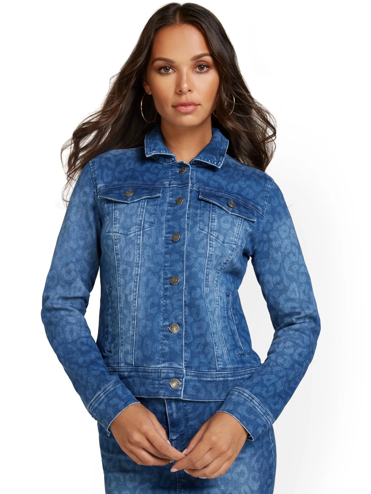 Leopard-Print Denim Jacket