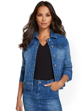 Leopard-Print Denim Jacket