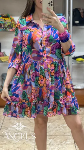 Lilac Tiered Floral Dress