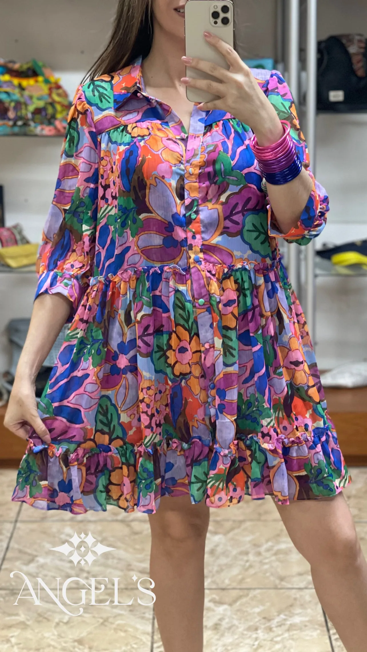 Lilac Tiered Floral Dress