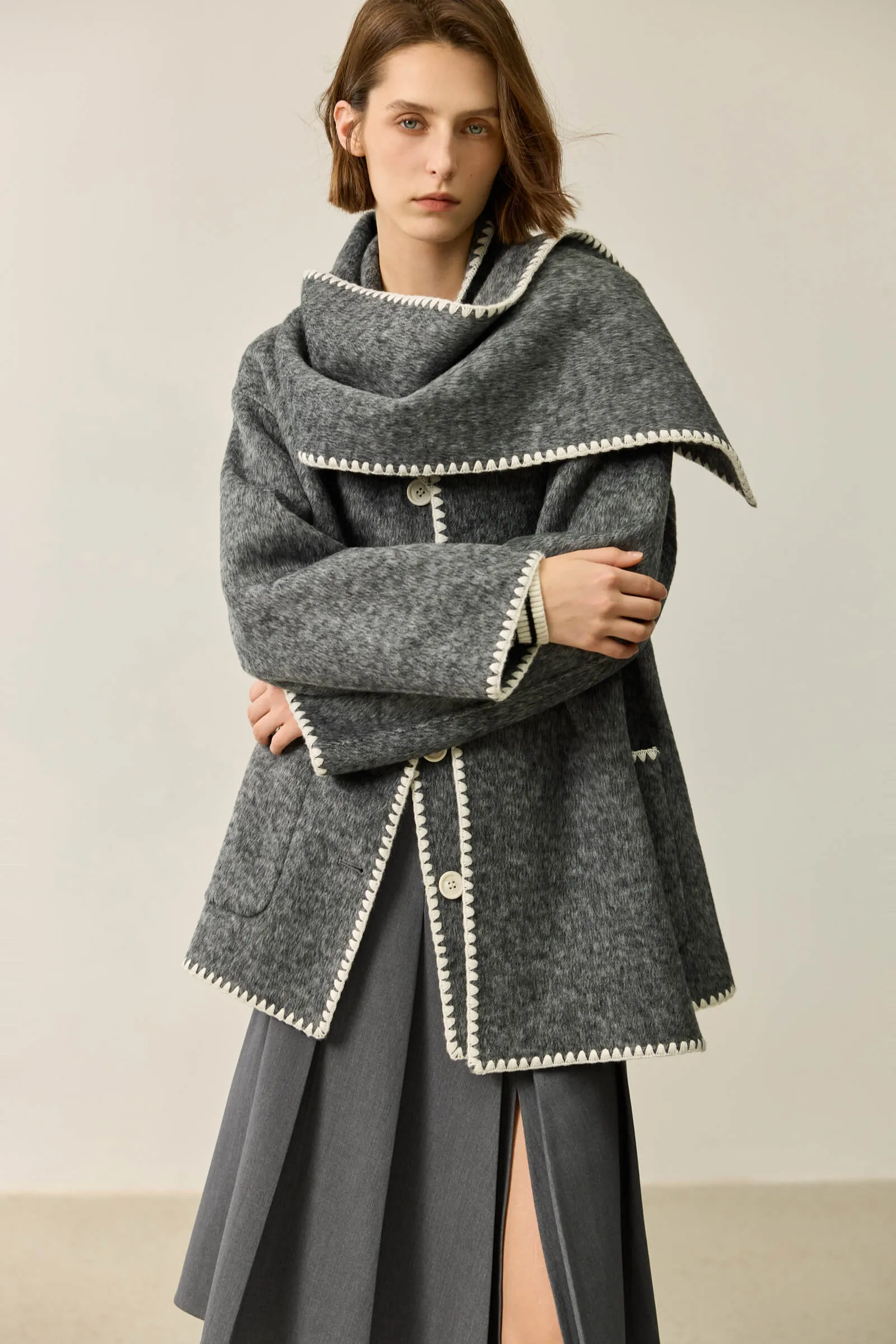 LILY Bouclé Wool Anti-Static Double-Faced Coat