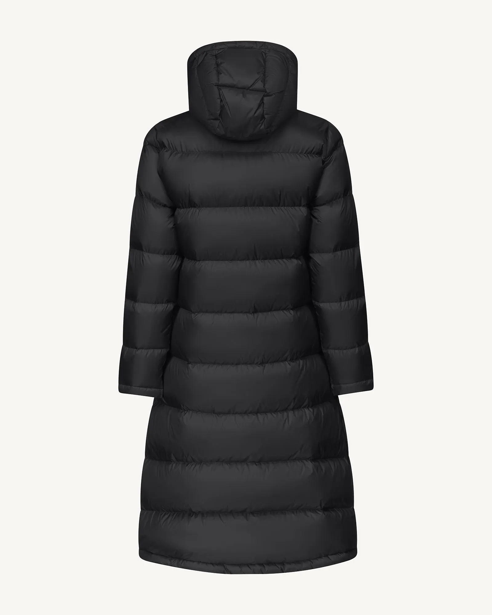 Long hooded down jacket Black Karachi