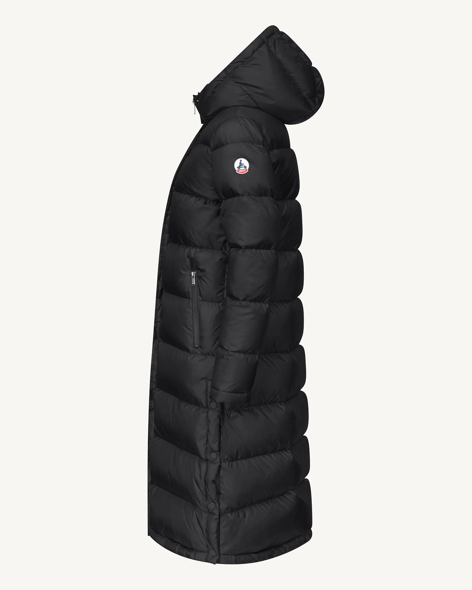 Long hooded down jacket Black Karachi