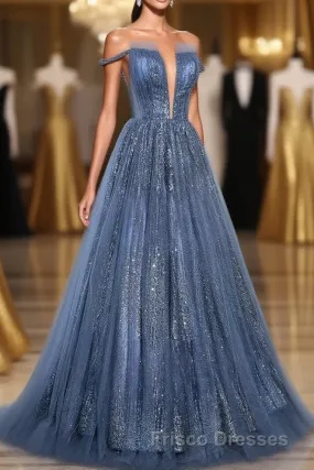 Lovely Tight A-line Lace Up Blue Prom Dresses For Girls Party Dresses