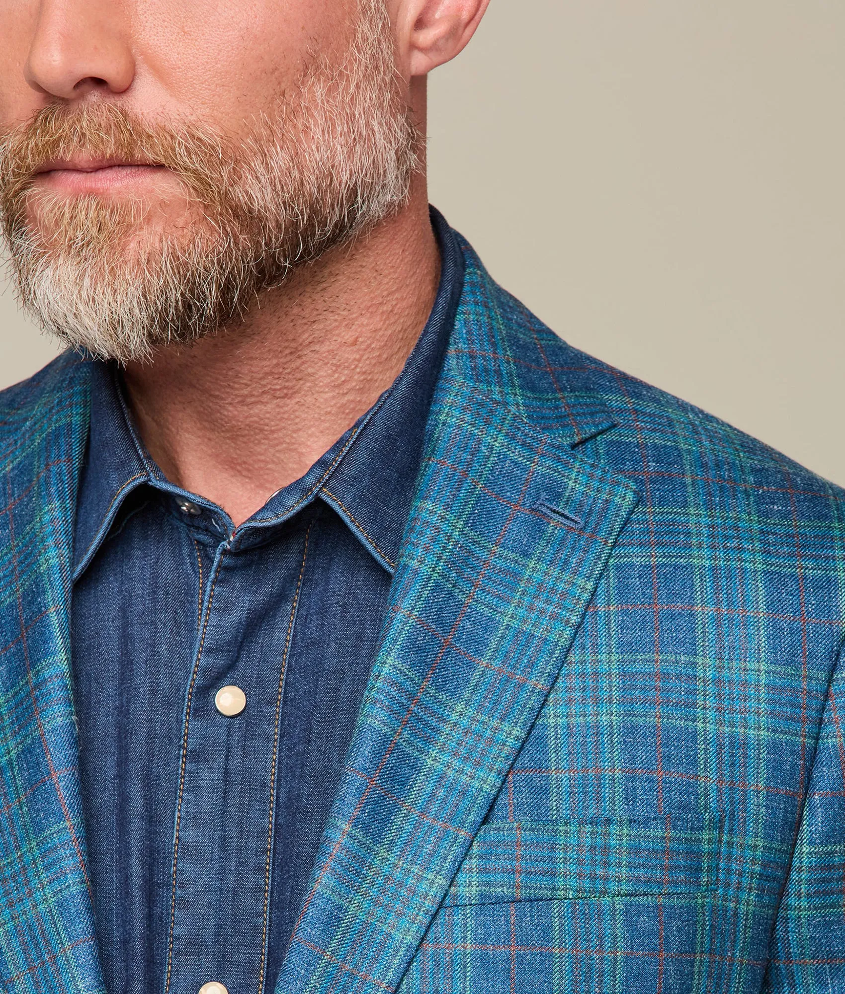 Lucchese Sport Coat :: Blue/Green/Red Plaid