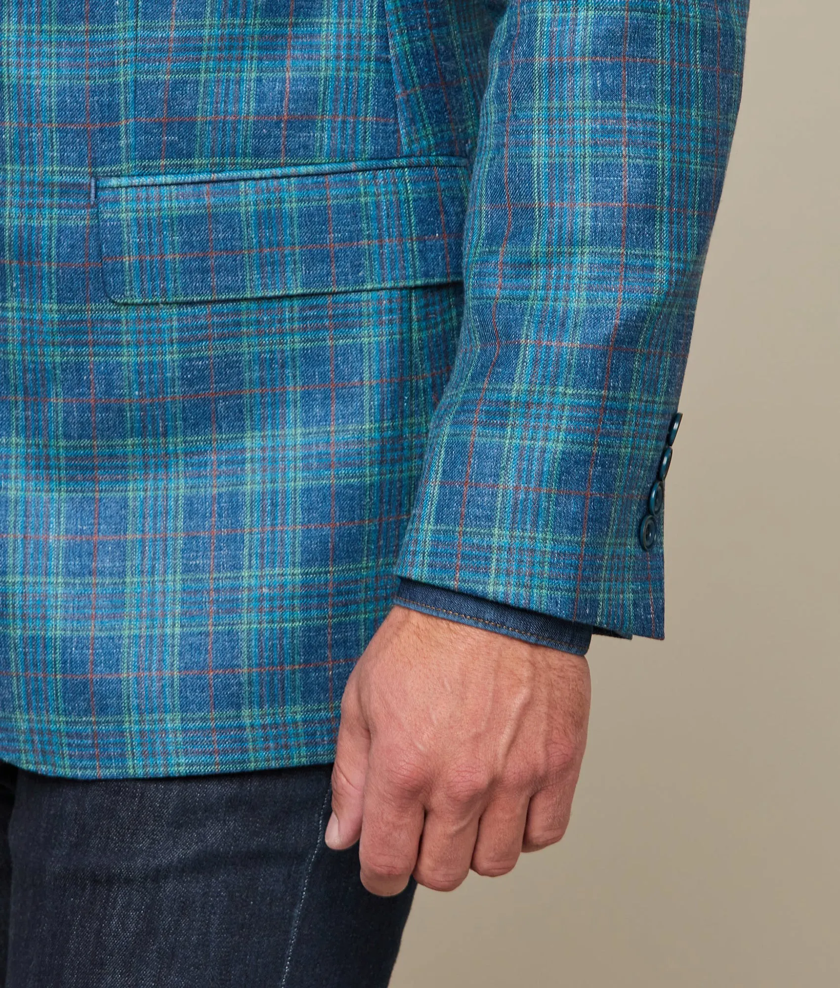 Lucchese Sport Coat :: Blue/Green/Red Plaid