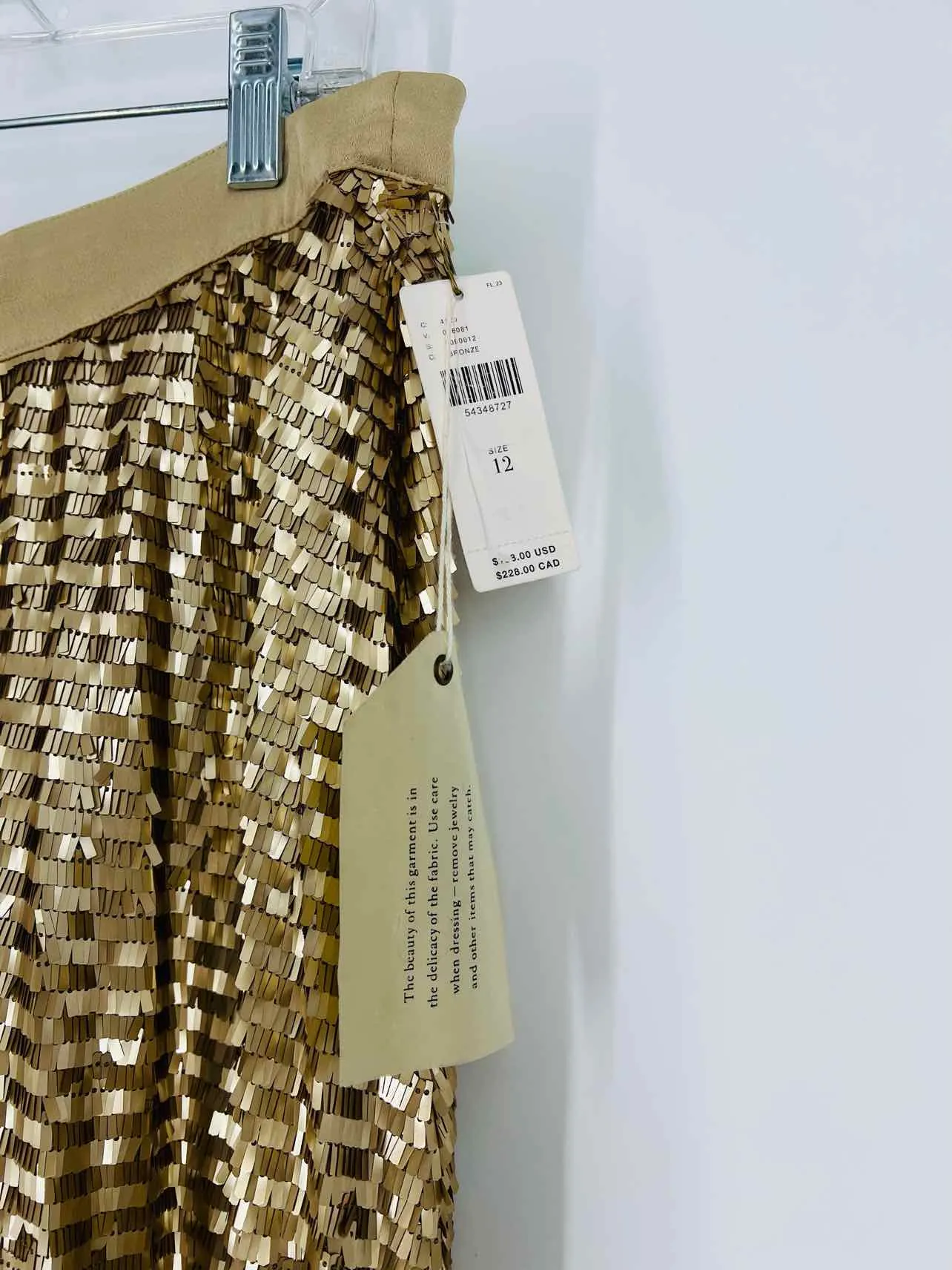 Maeve Size 16 Gold Metallic Fringe NEW Designer Skirt