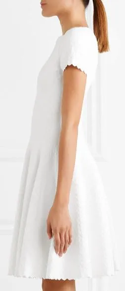 'Malte' Jacquard-Knit Mini Dress, White