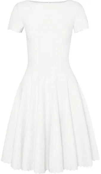 'Malte' Jacquard-Knit Mini Dress, White