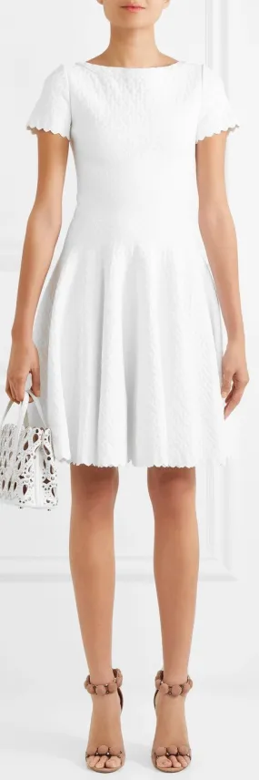 'Malte' Jacquard-Knit Mini Dress, White