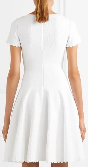 'Malte' Jacquard-Knit Mini Dress, White