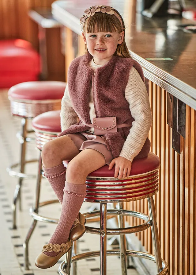 Mayoral 4907 076 - Rose Leather Skirt