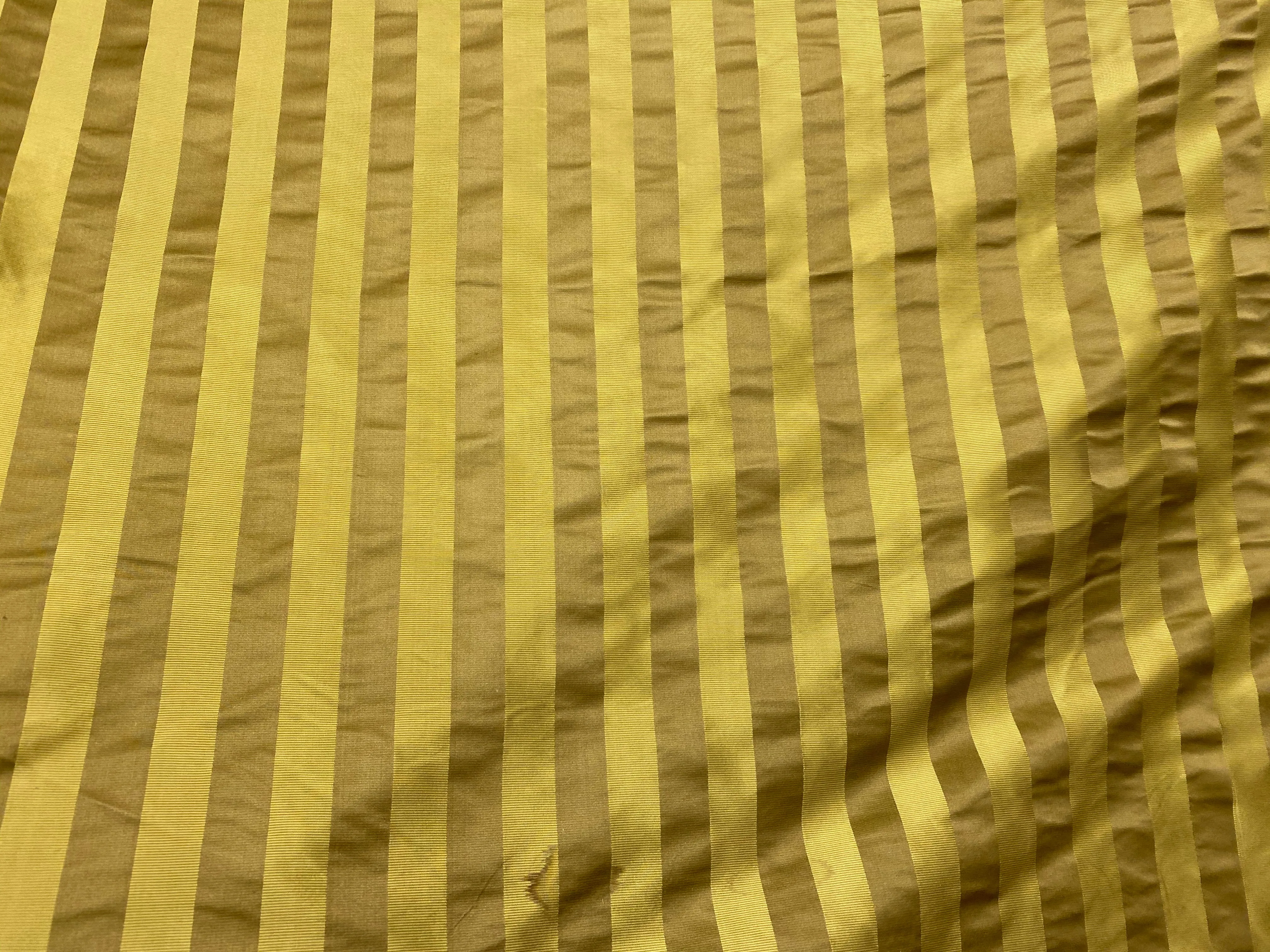 NEW Lady Quinn Designer 100% Silk Taffeta with Satin Ribbon Stripes Fabric - Mustard Gold