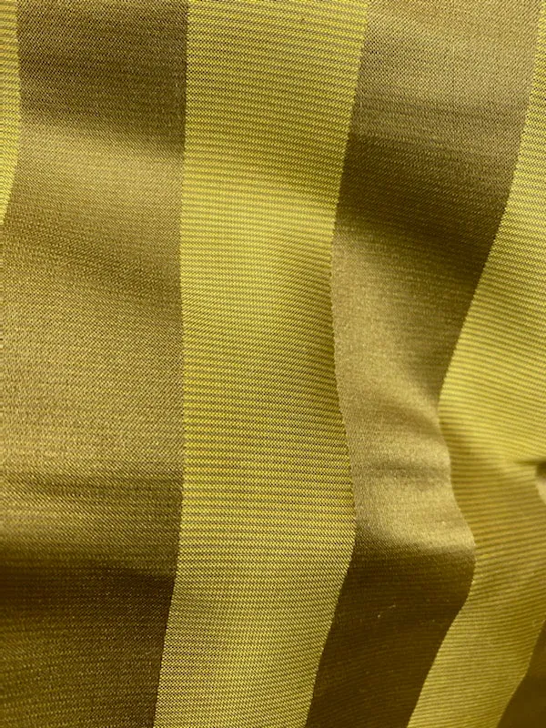 NEW Lady Quinn Designer 100% Silk Taffeta with Satin Ribbon Stripes Fabric - Mustard Gold