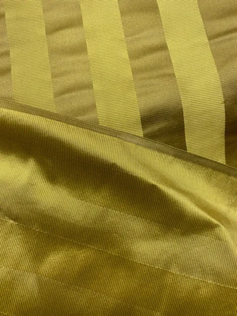 NEW Lady Quinn Designer 100% Silk Taffeta with Satin Ribbon Stripes Fabric - Mustard Gold
