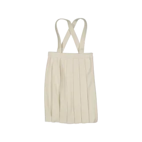 P4358-PLEATED SKIRT WITH SUSPENDERS-IVORY
