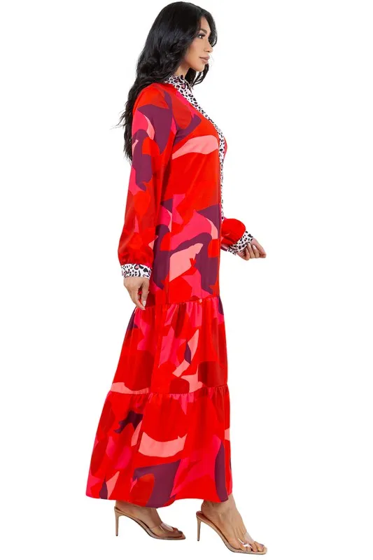 Queen Vibes- Vibrant Maxi Dress