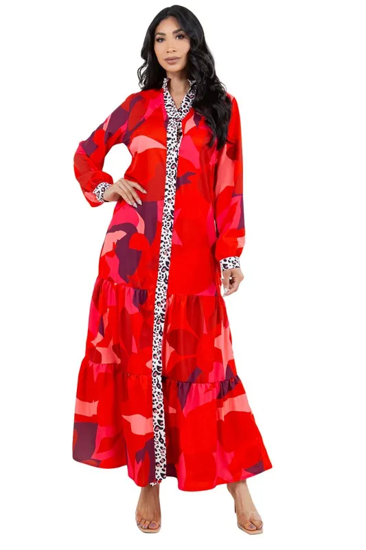 Queen Vibes- Vibrant Maxi Dress
