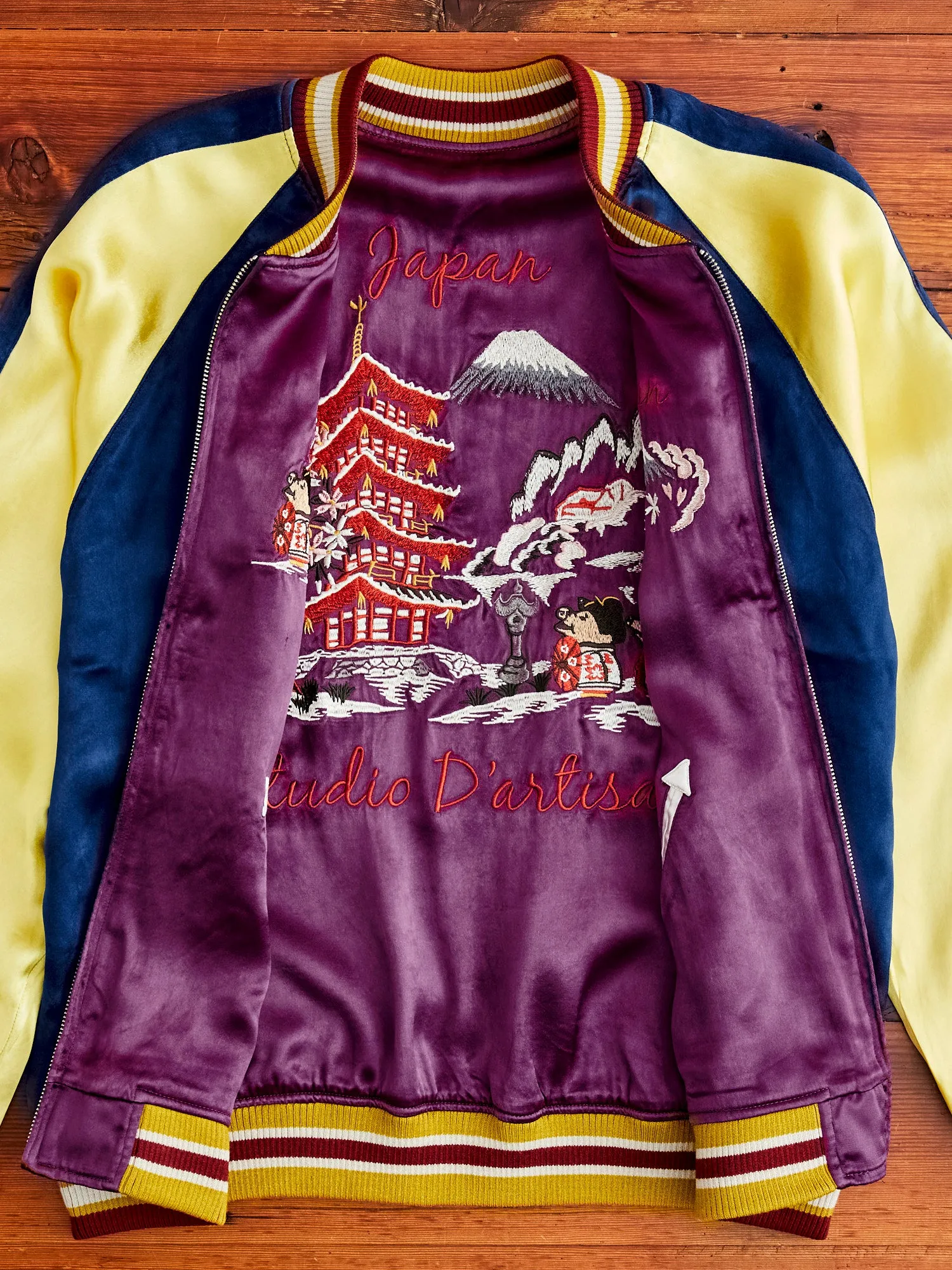 "Festival" Reversible Sukajan Souvenir Jacket in Blue/Purple