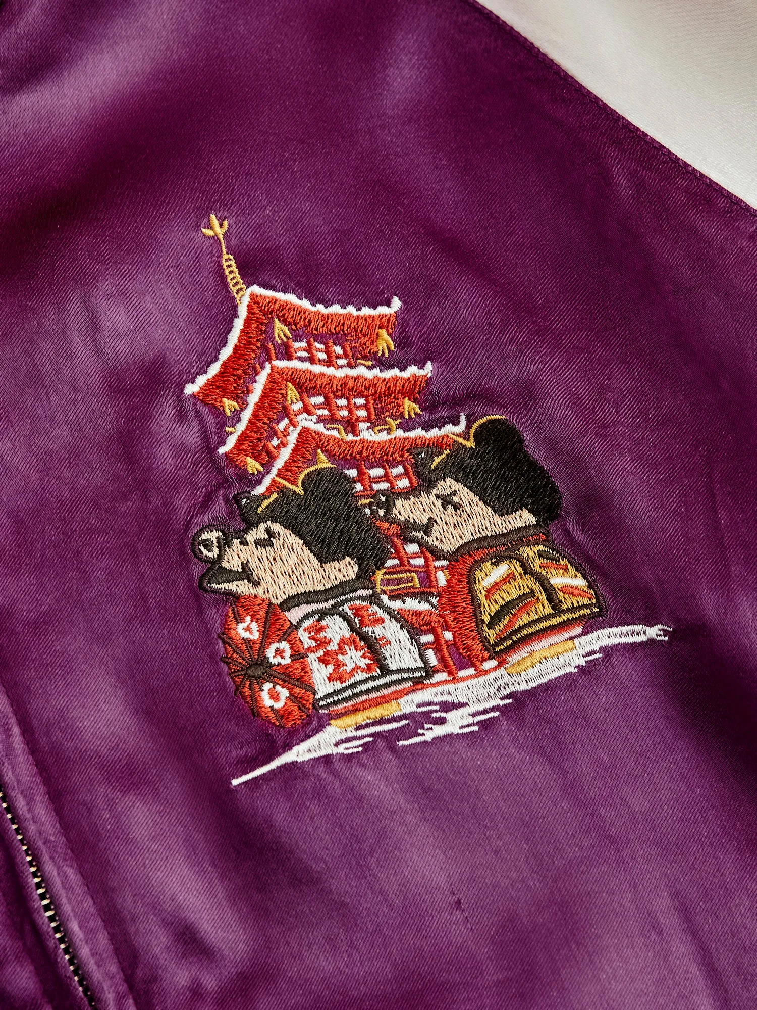 "Festival" Reversible Sukajan Souvenir Jacket in Blue/Purple