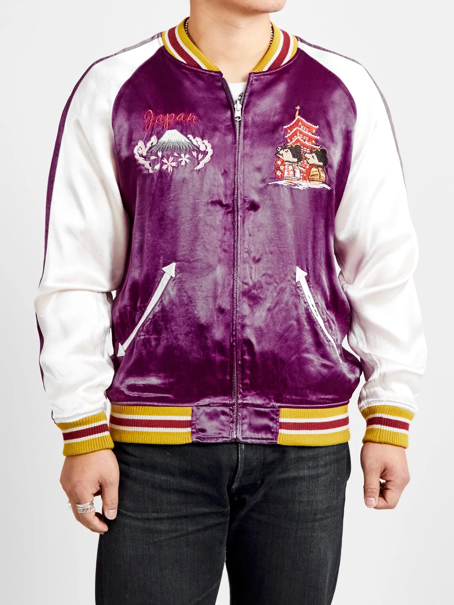 "Festival" Reversible Sukajan Souvenir Jacket in Blue/Purple