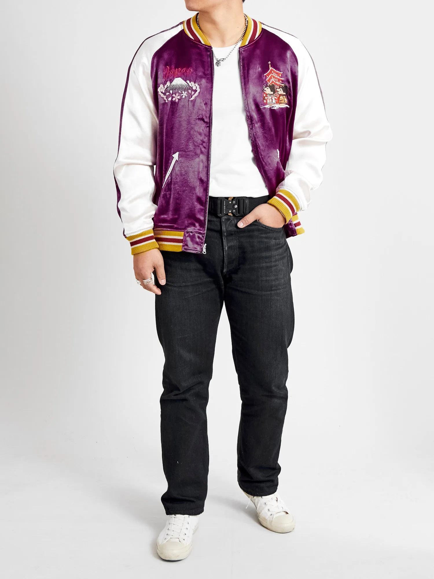 "Festival" Reversible Sukajan Souvenir Jacket in Blue/Purple