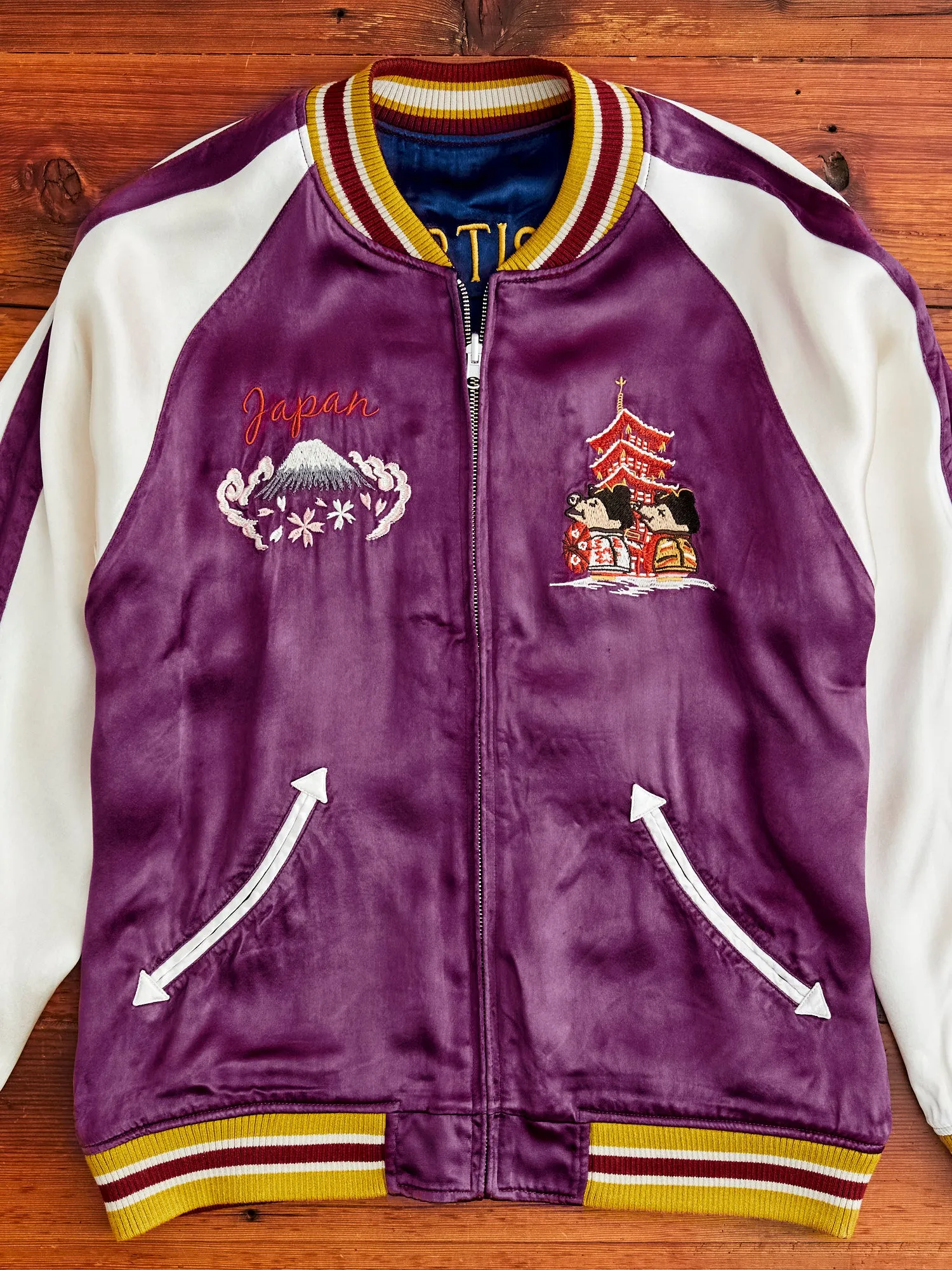 "Festival" Reversible Sukajan Souvenir Jacket in Blue/Purple