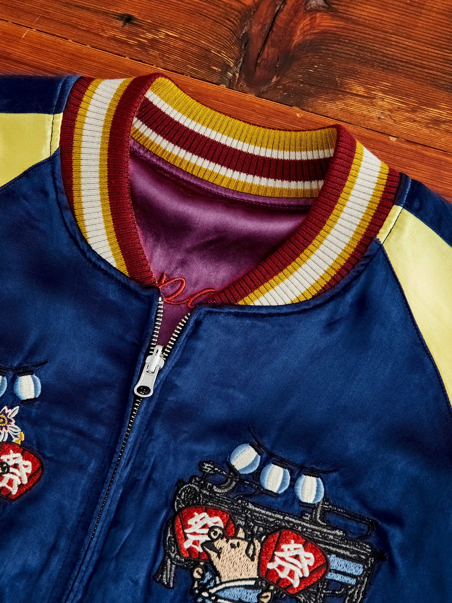 "Festival" Reversible Sukajan Souvenir Jacket in Blue/Purple
