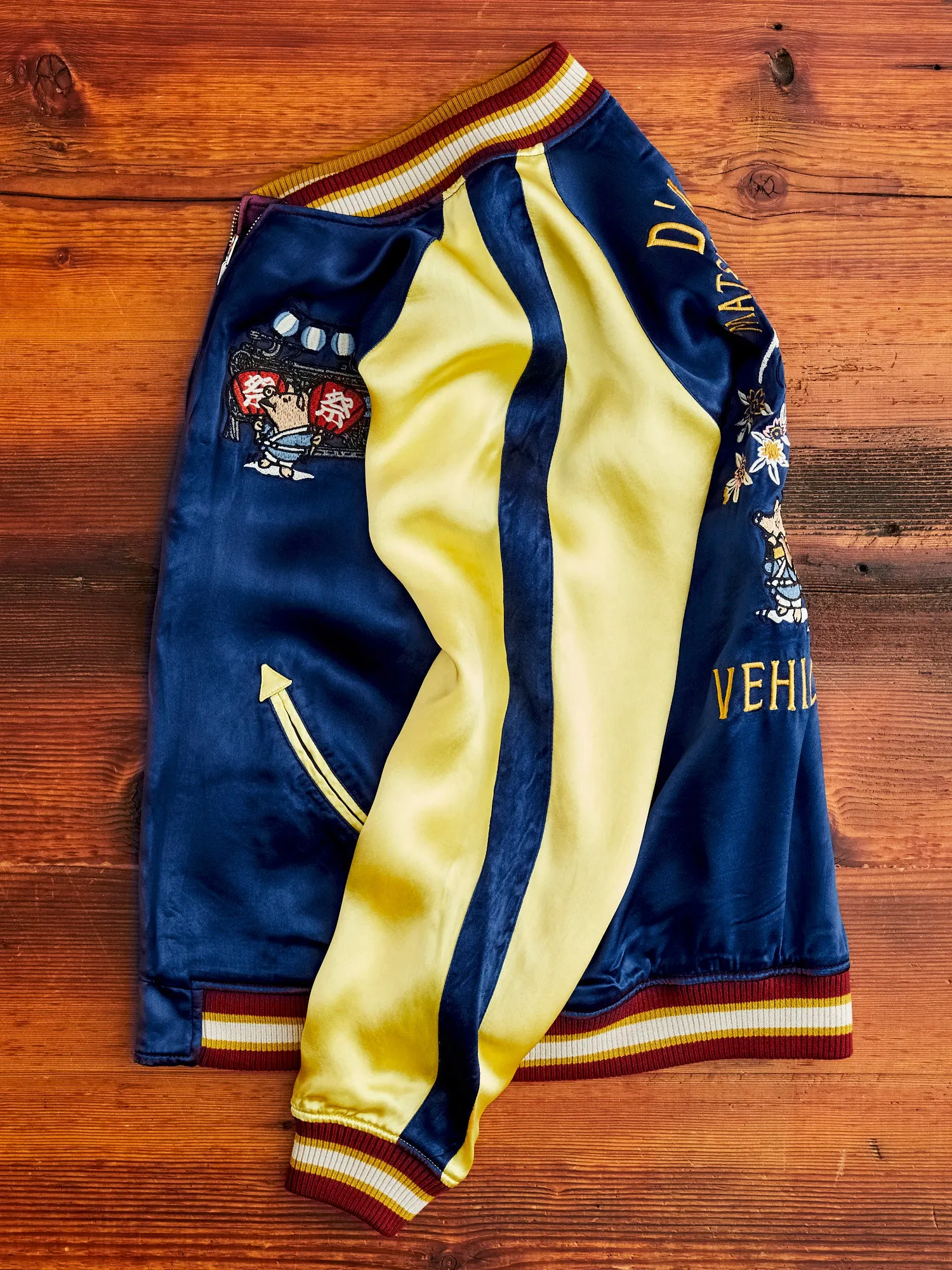 "Festival" Reversible Sukajan Souvenir Jacket in Blue/Purple