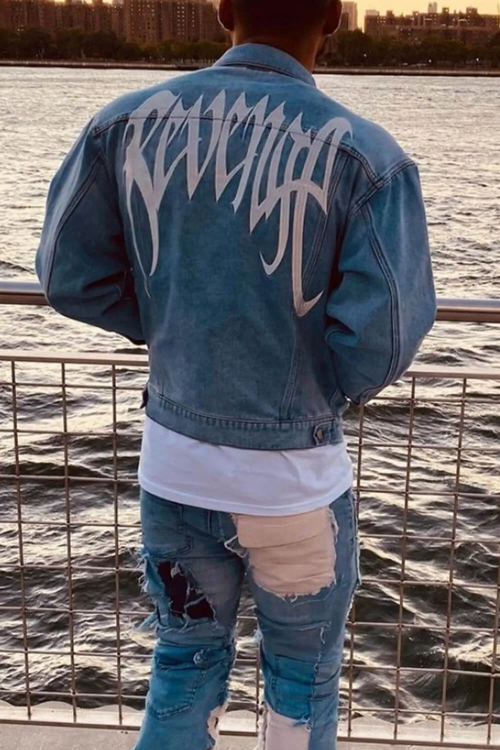 Revenge Embroidery Retro Denim Jacket