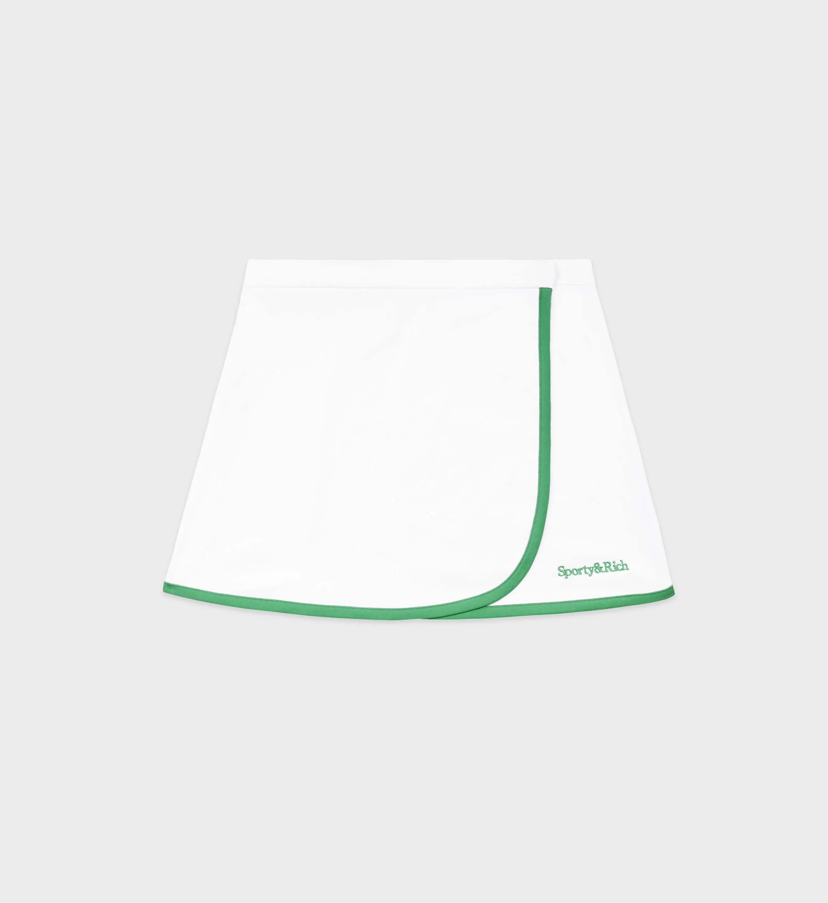 Serif Logo Wrap Skirt - White/Verde