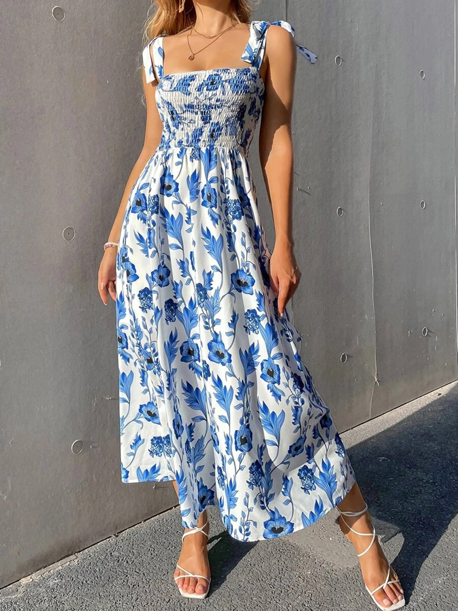 Sleeveless Camisole Printed Temperament Dress